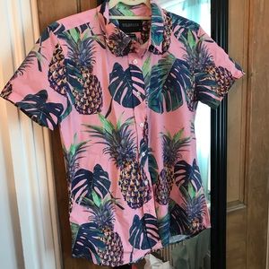 Wildfang androgynous pineapple button-up